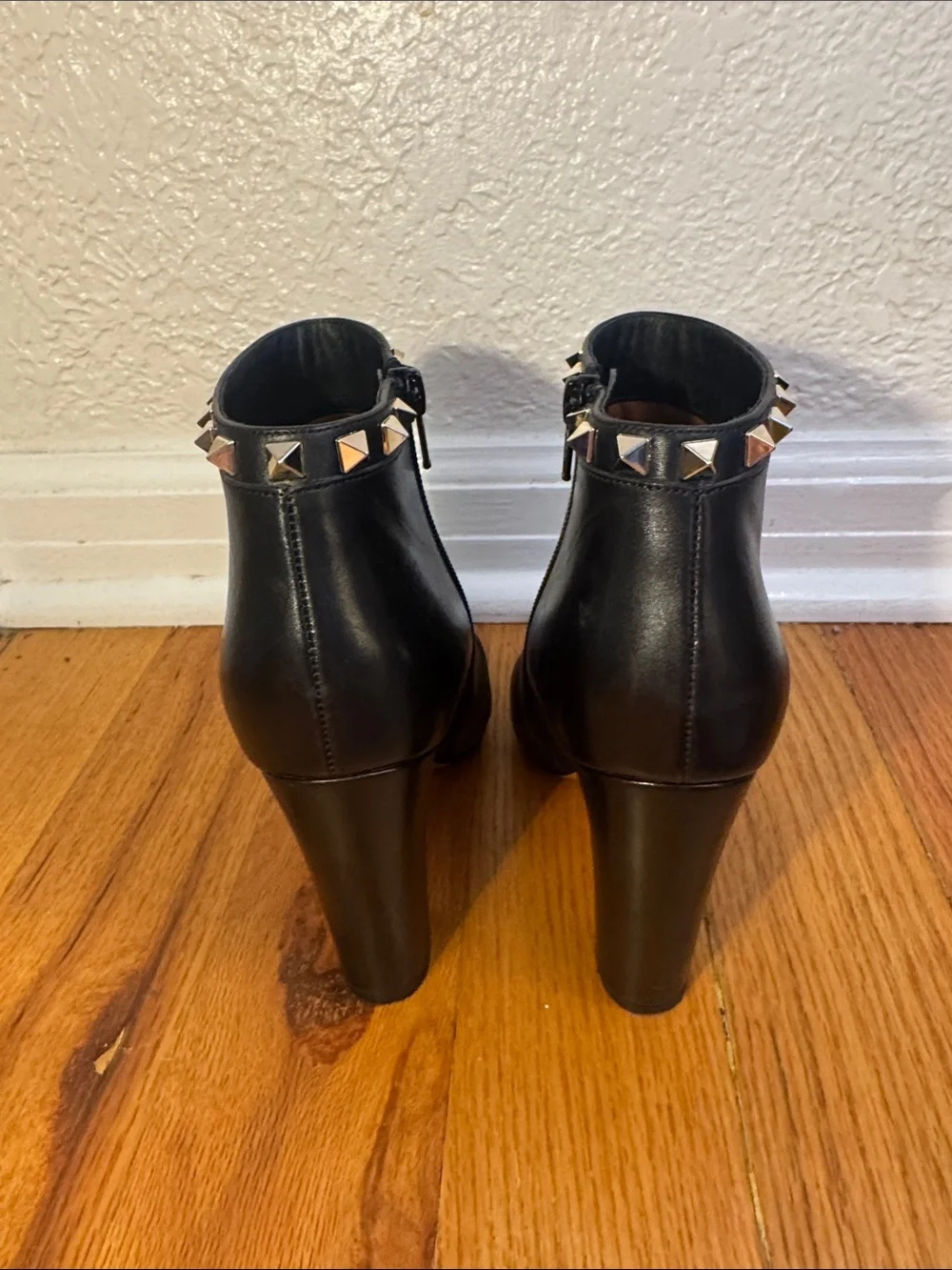 Valentino Rockstud Accents Leather Ankle Boot